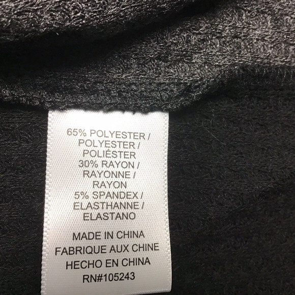 Bobeau Women’s Small Open Front Cardigan Gray Black Colorblock Waffle Knit - Picture 4 of 14